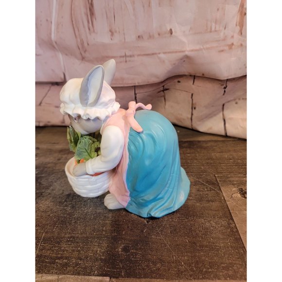 Dept 56 rabbit bunny 1988 carrot patch holding basket carrots Decor figure - Picture 3 of 4